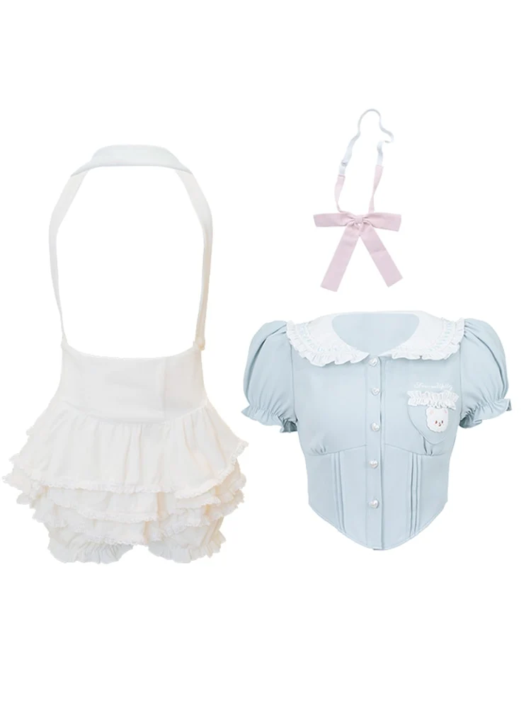 Baby Blue Dollette Bloomers Matching Set - Image 3