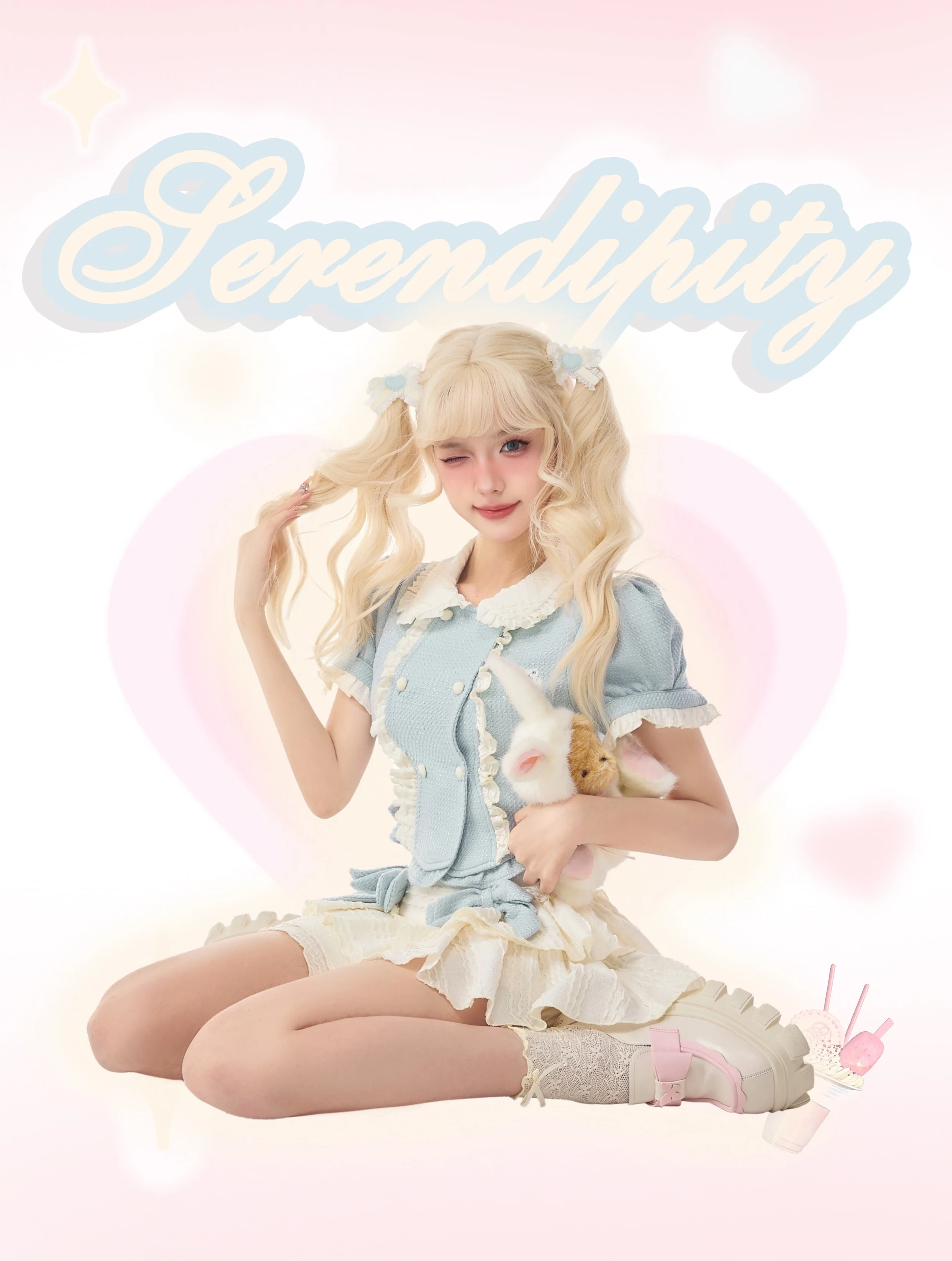Baby Blue Dollette Skirt Matching Set - Image 13