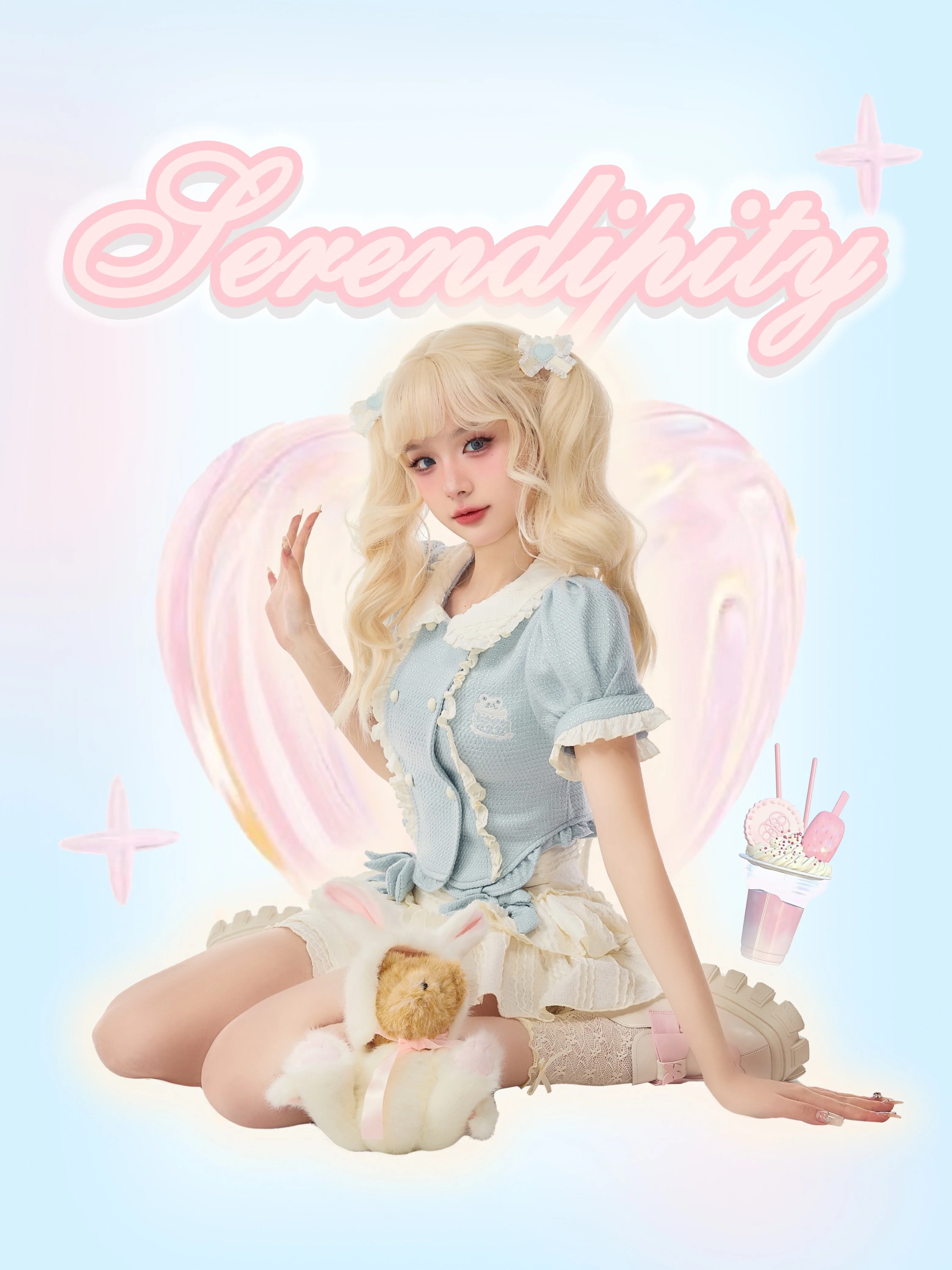 Baby Blue Dollette Skirt Matching Set - Image 15