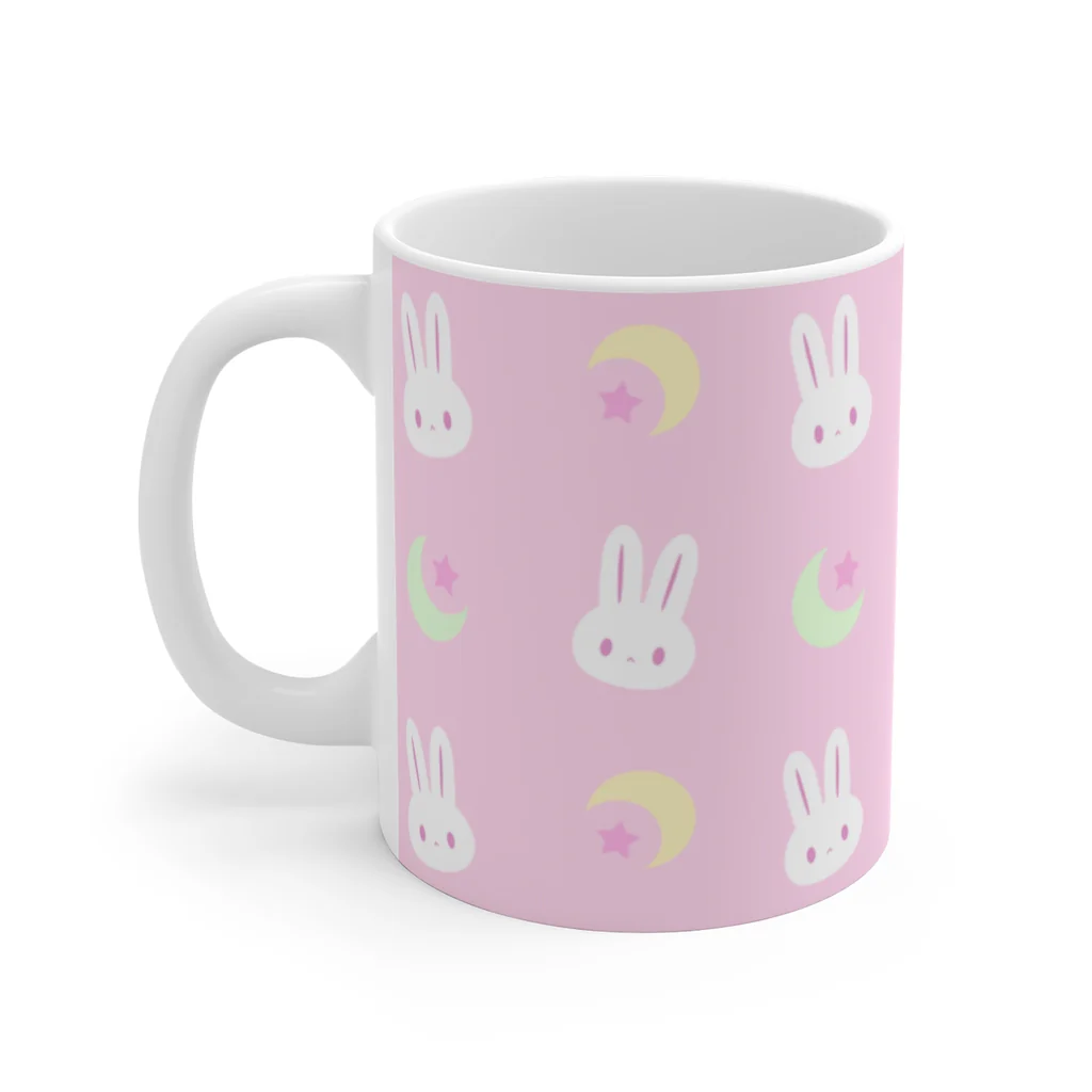 Pink Sailor Moon Bunny Coffee Mug - Image 3