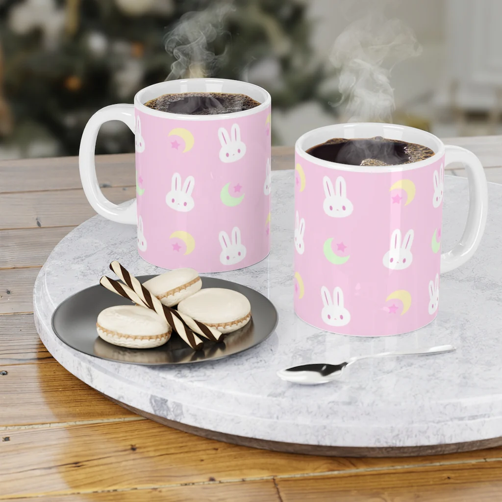 Pink Sailor Moon Bunny Coffee Mug - Image 5