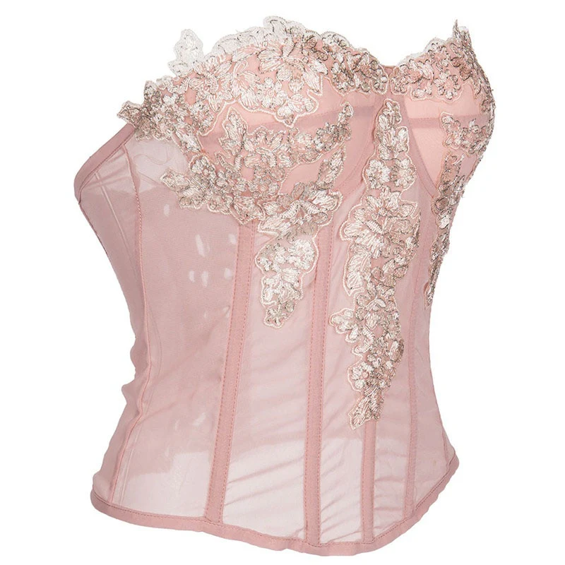 Coquette Fairycore Pink Corset Bustier Top - Image 6