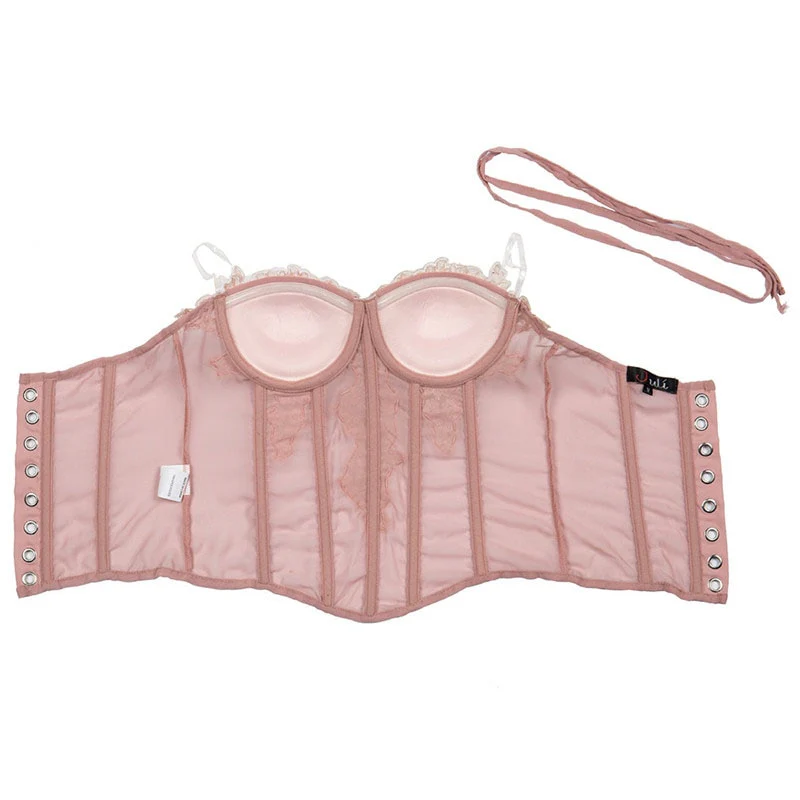 Coquette Fairycore Pink Corset Bustier Top - Image 8