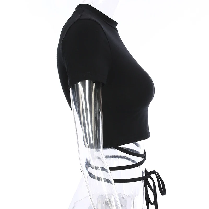 Crop Top T-Shirt Black - Image 14