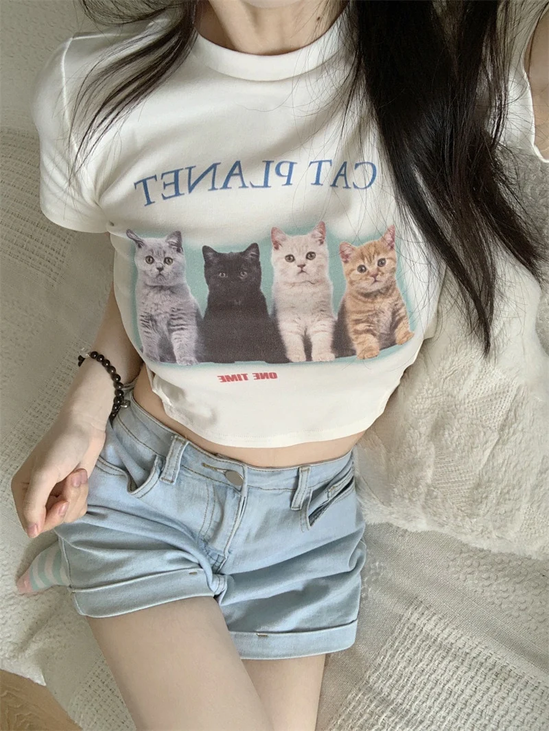 Cute Cat Friends Crop Top - Image 8