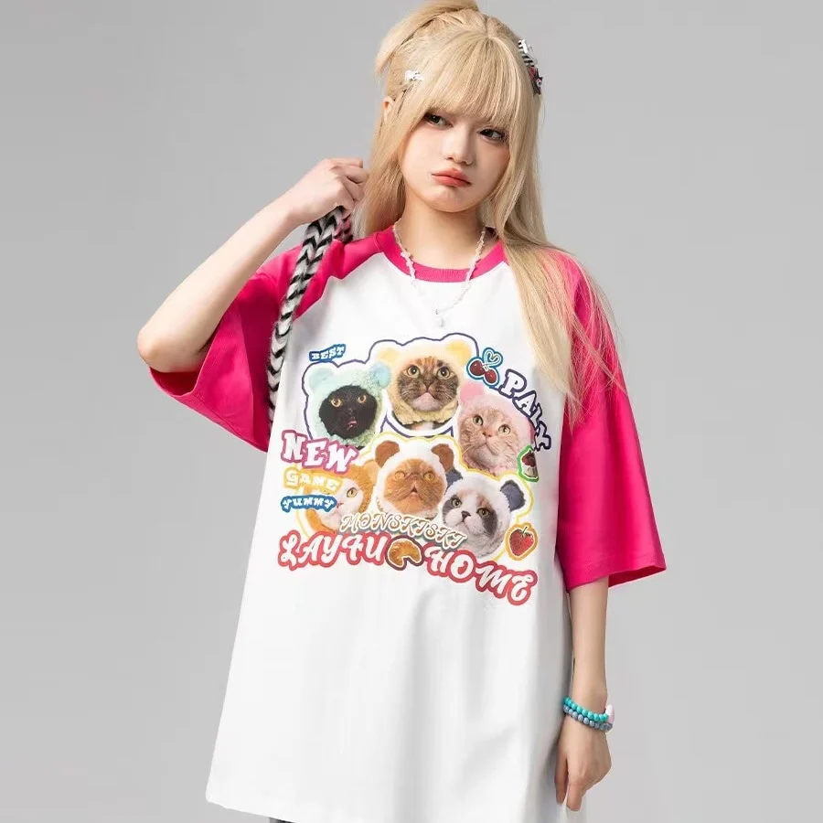 Cute Meme Cats Oversize T-Shirt - Image 2