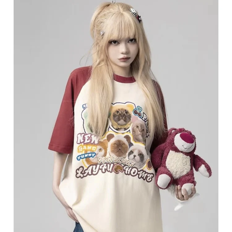 Cute Meme Cats Oversize T-Shirt - Image 8