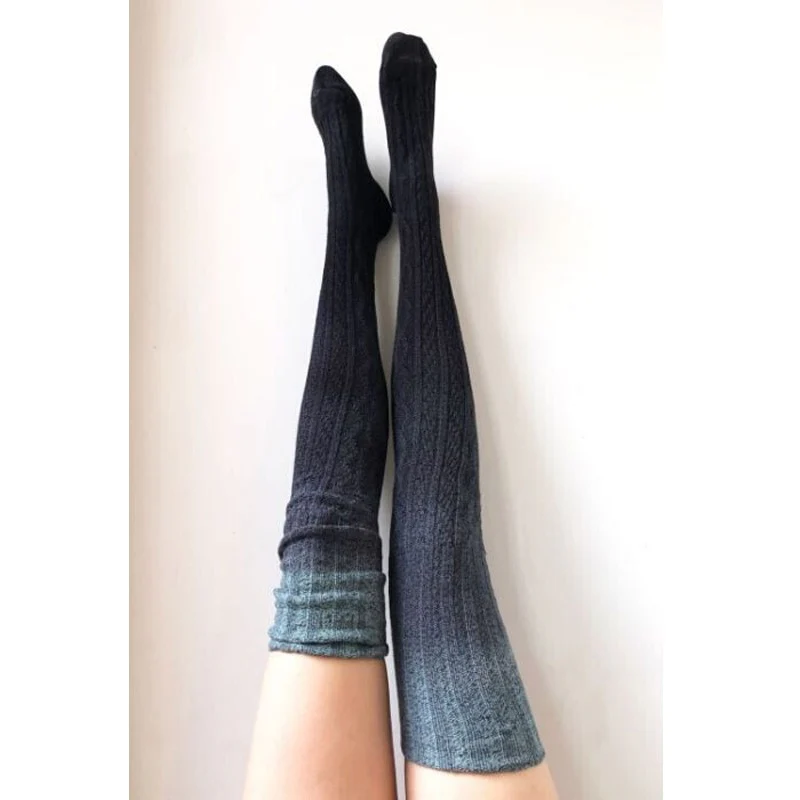 Dark Ombre Thigh High Socks - Image 2