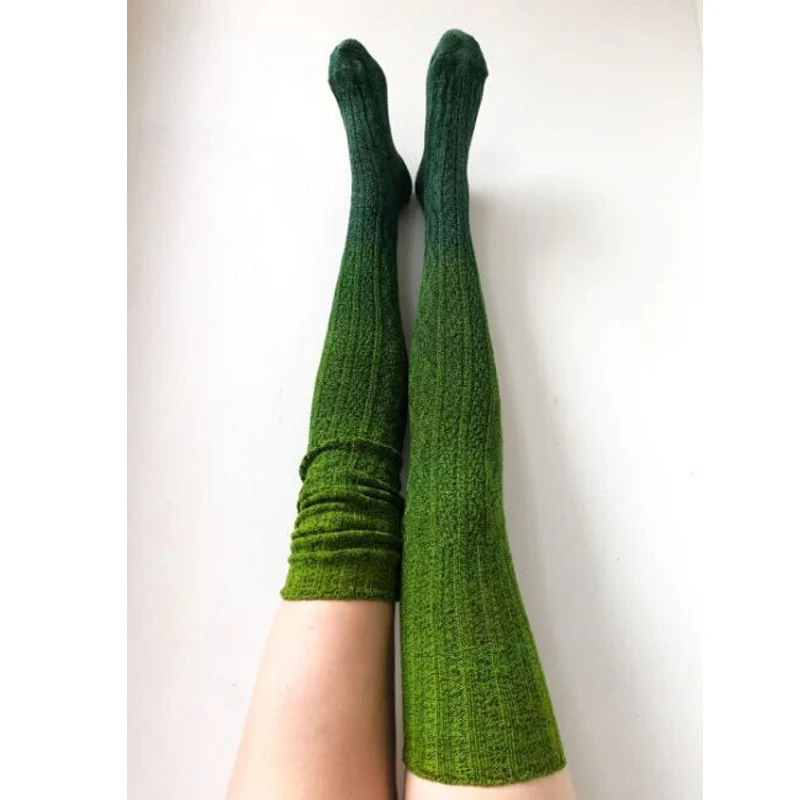 Dark Ombre Thigh High Socks - Image 3