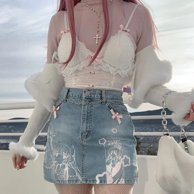 Dollette Lace Top Pink Ribbons - Image 6