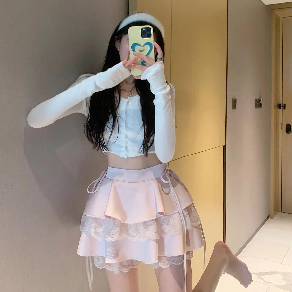 Dollette Ruffle Double Layer Mini Skirt Pink - Image 6