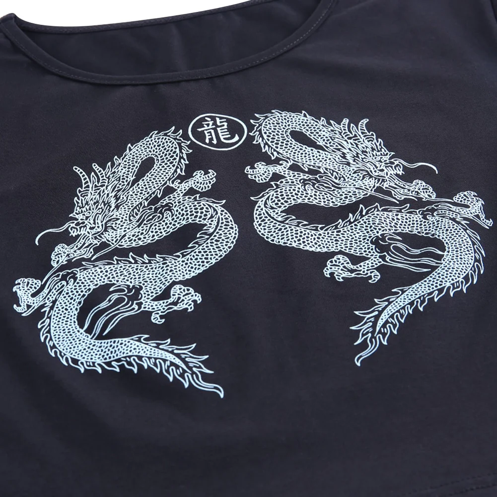 Egirl Goth Grunge Dragon Print Crop Top - Image 7