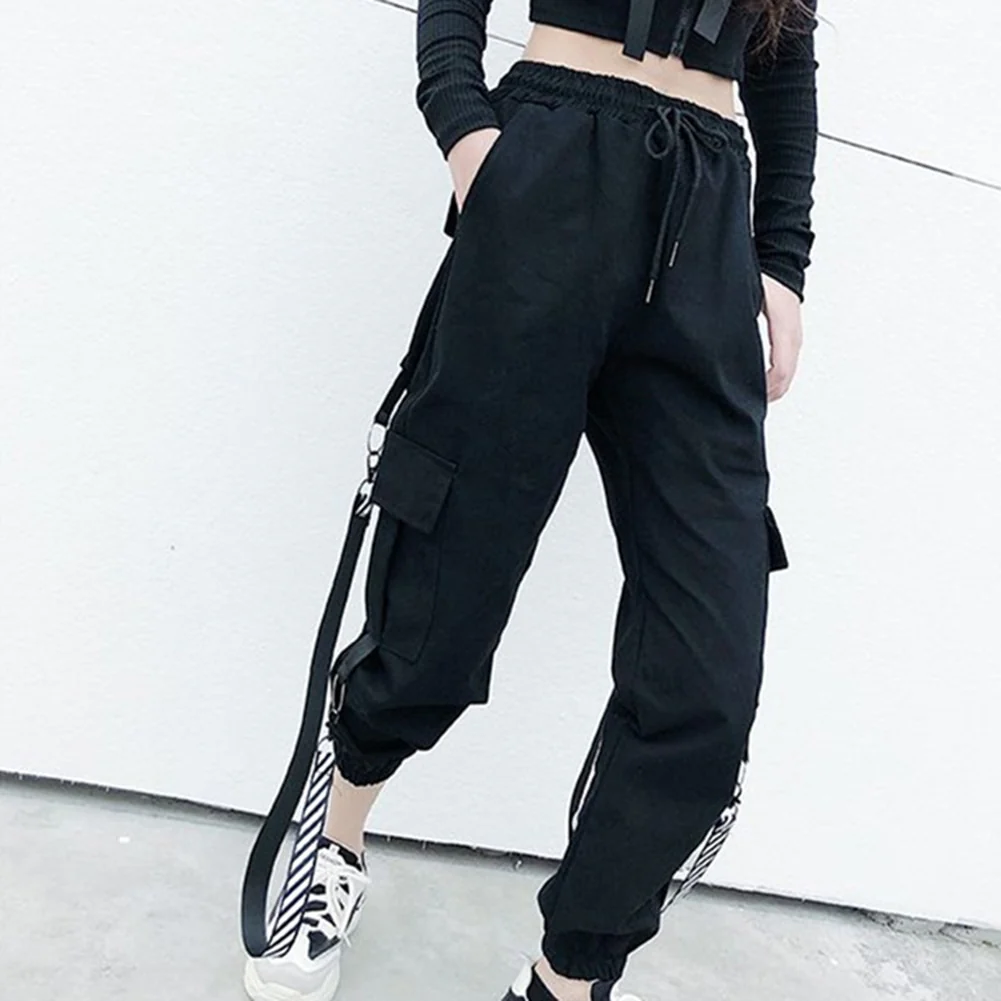 Egirl Gothic Black Straps Cargo Pants - Image 5