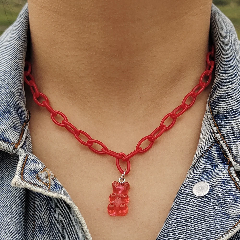 Egirl Kawaii Gummy Bear Acrylic Necklace - Image 11