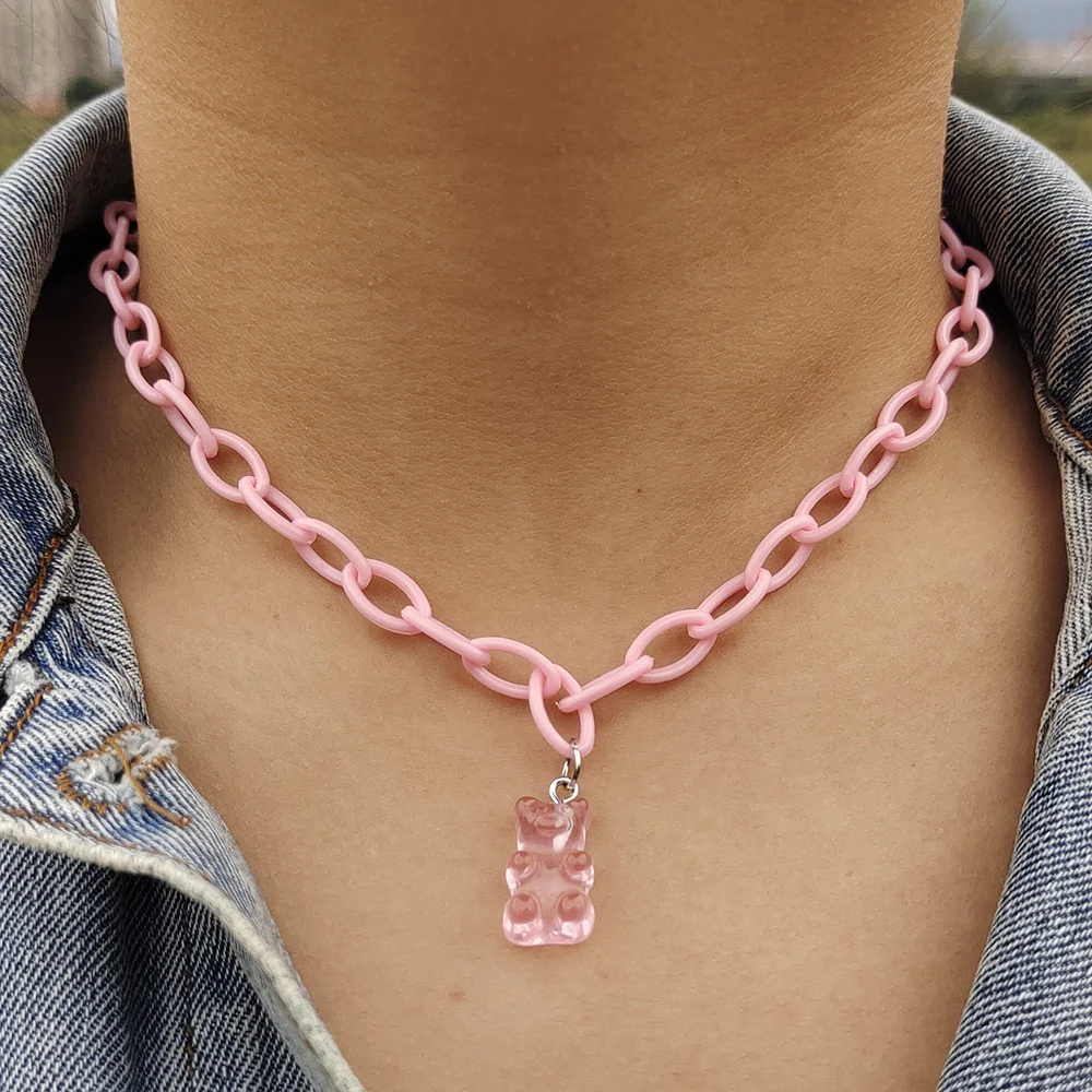 Egirl Kawaii Gummy Bear Acrylic Necklace - Image 18