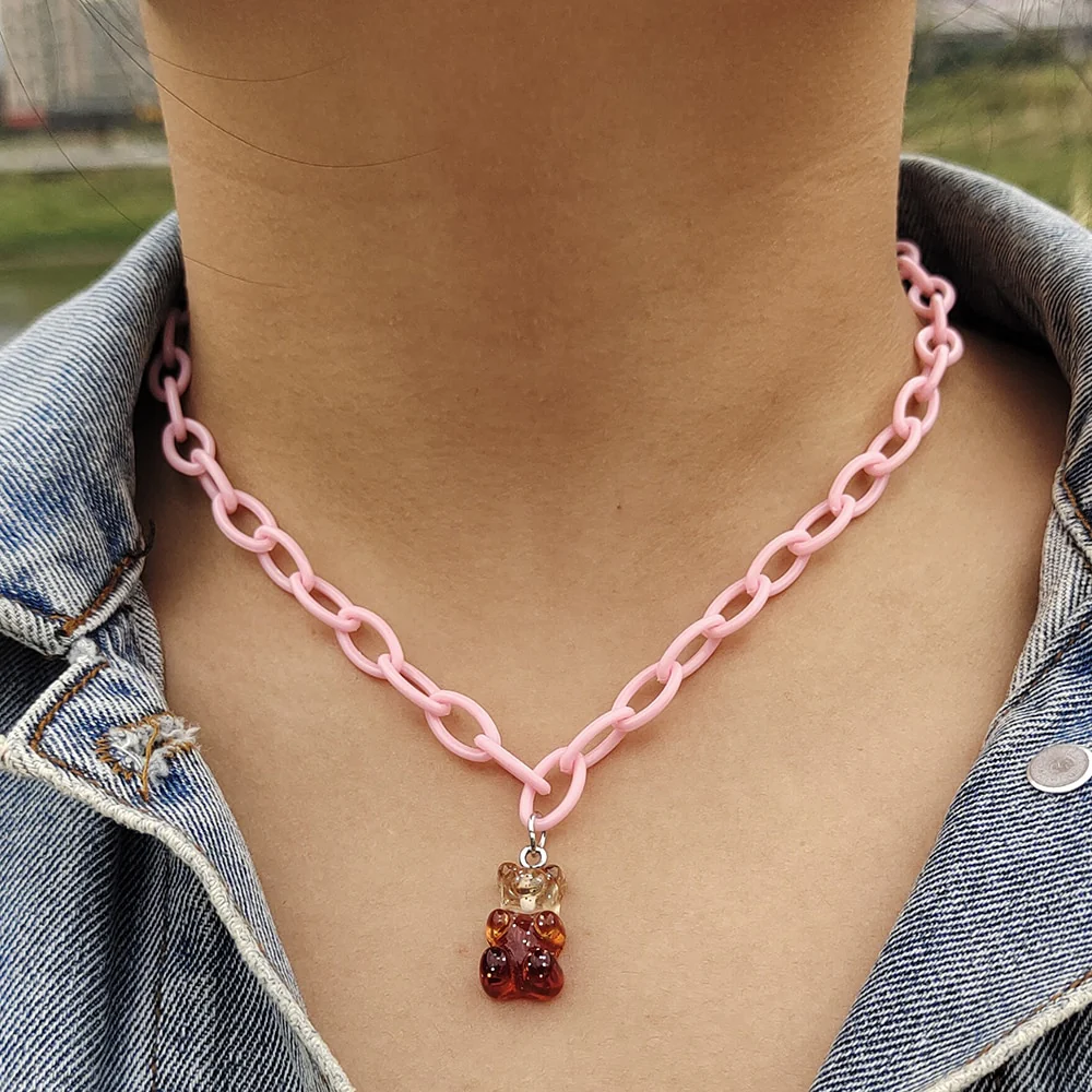Egirl Kawaii Gummy Bear Acrylic Necklace - Image 20