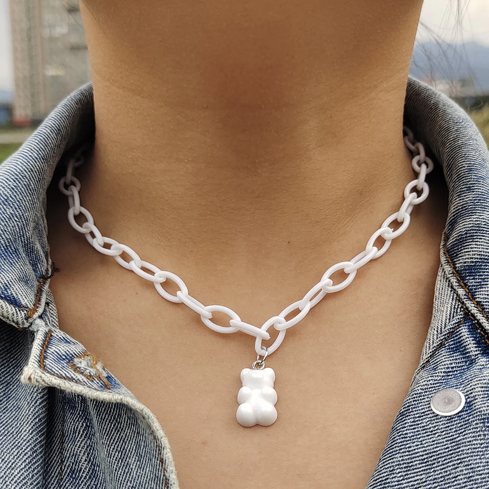 Egirl Kawaii Gummy Bear Acrylic Necklace - Image 22