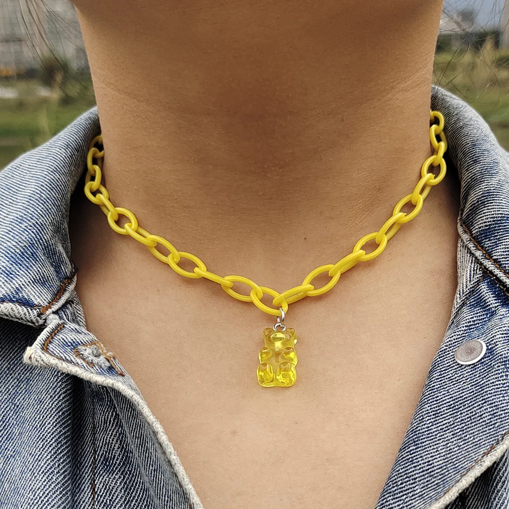 Egirl Kawaii Gummy Bear Acrylic Necklace - Image 24