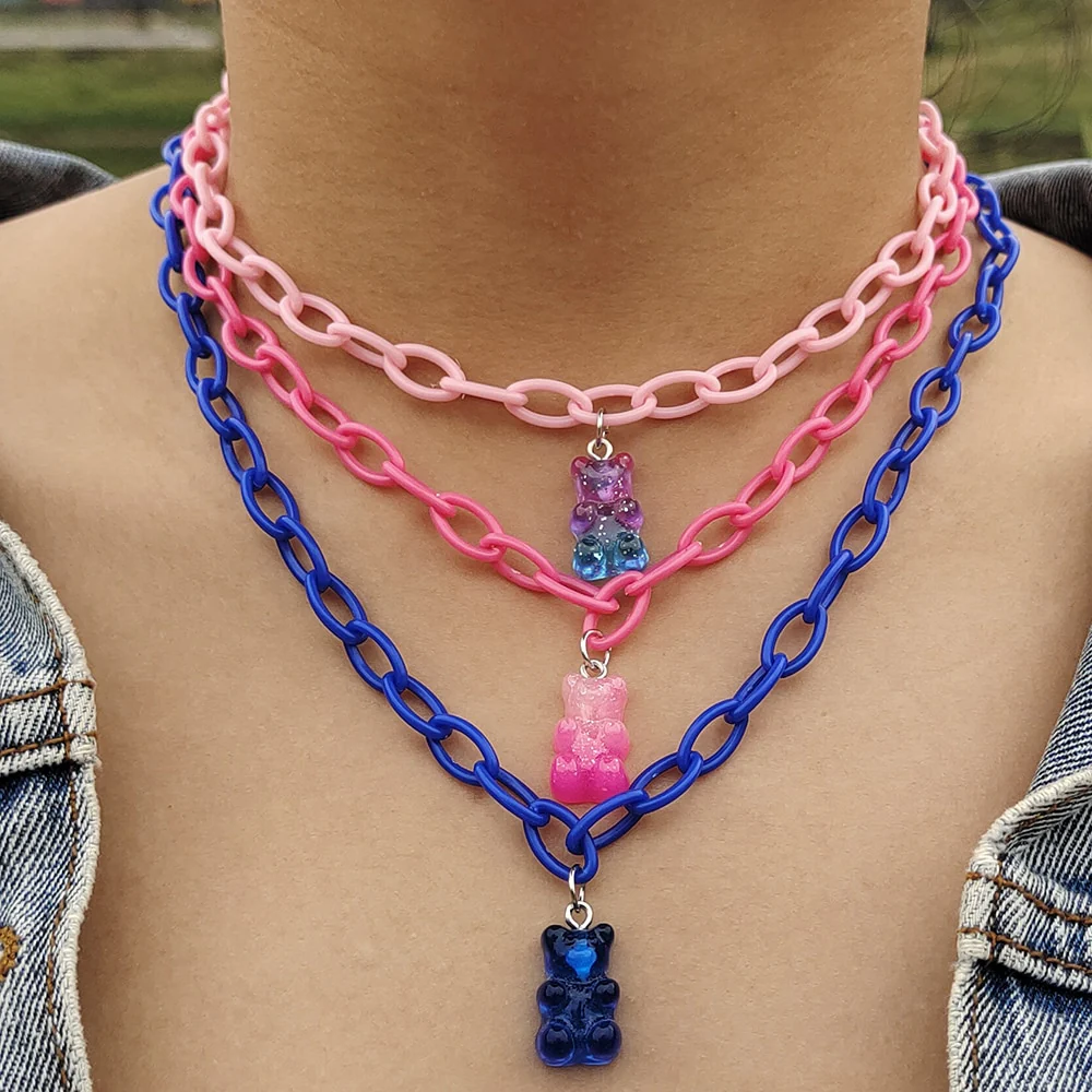 Egirl Kawaii Gummy Bear Acrylic Necklace - Image 27