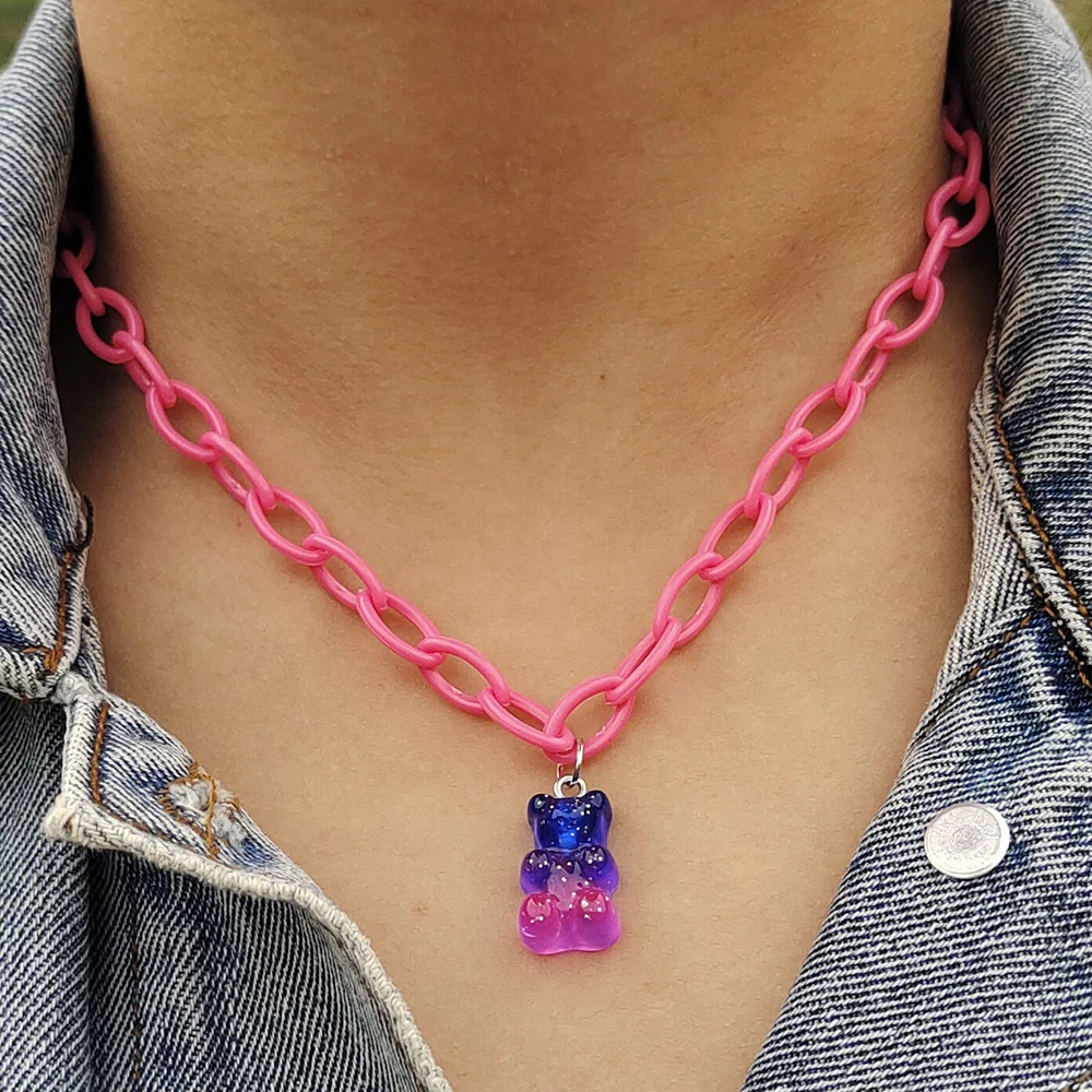 Egirl Kawaii Gummy Bear Acrylic Necklace - Image 5