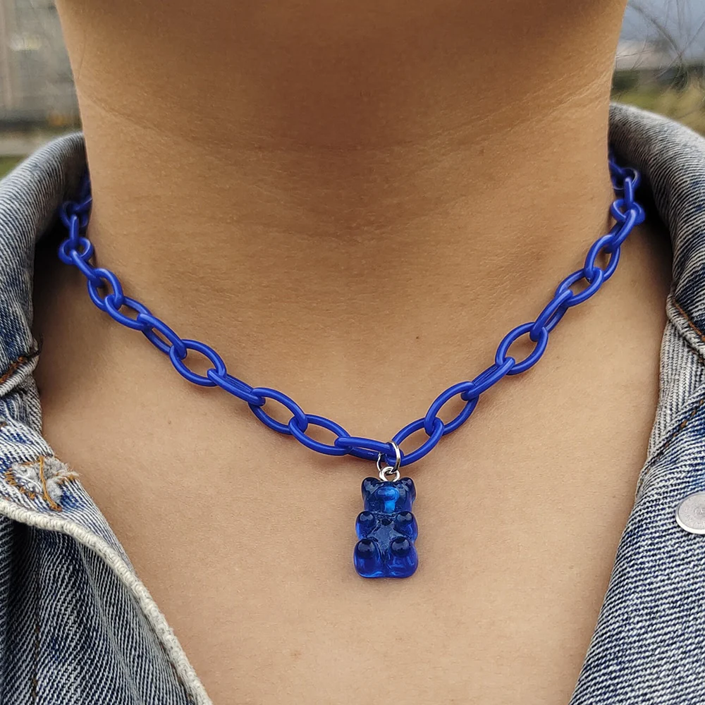 Egirl Kawaii Gummy Bear Acrylic Necklace - Image 9