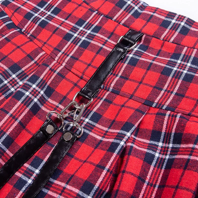 Egirl Punk Rock Plaid Straps Skirt - Image 17