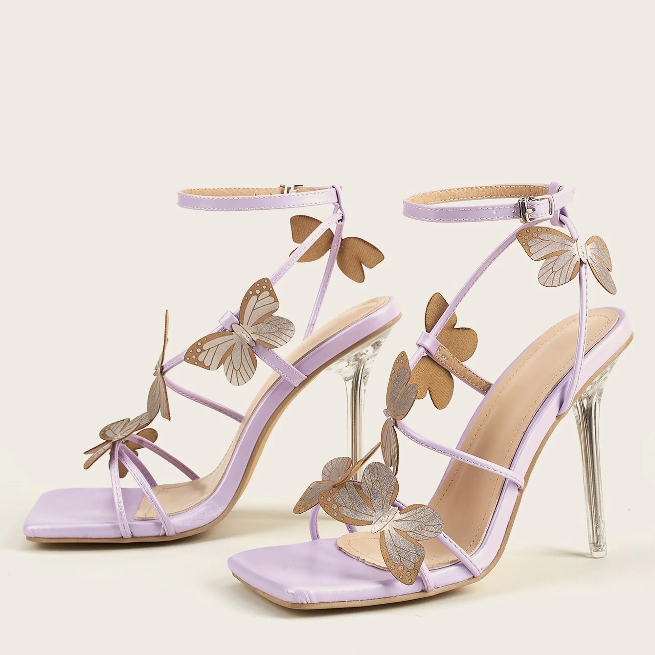 Elegant Fairy Butterfly Crystal Heel Sandals - Image 2
