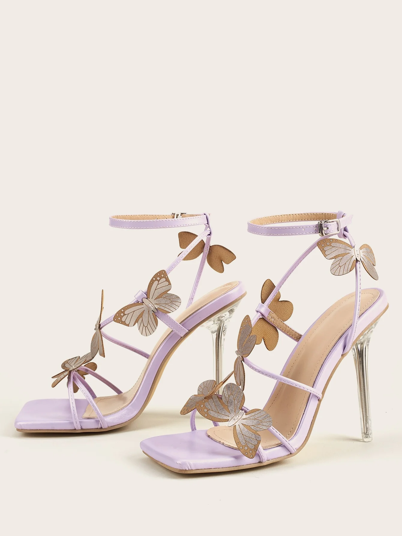 Elegant Fairy Butterfly Crystal Heel Sandals - Image 5