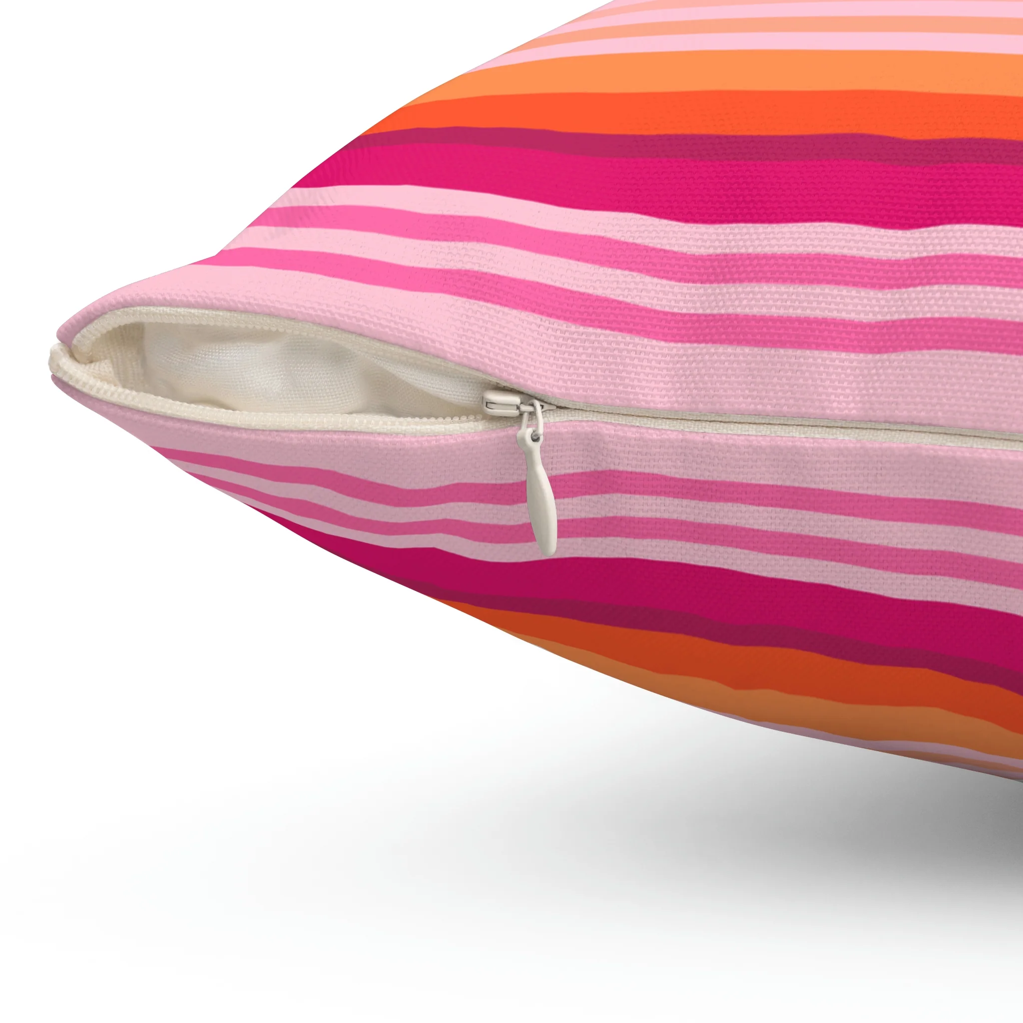 Enid Sinclair Pink Orange Stripes Pillow - Image 3