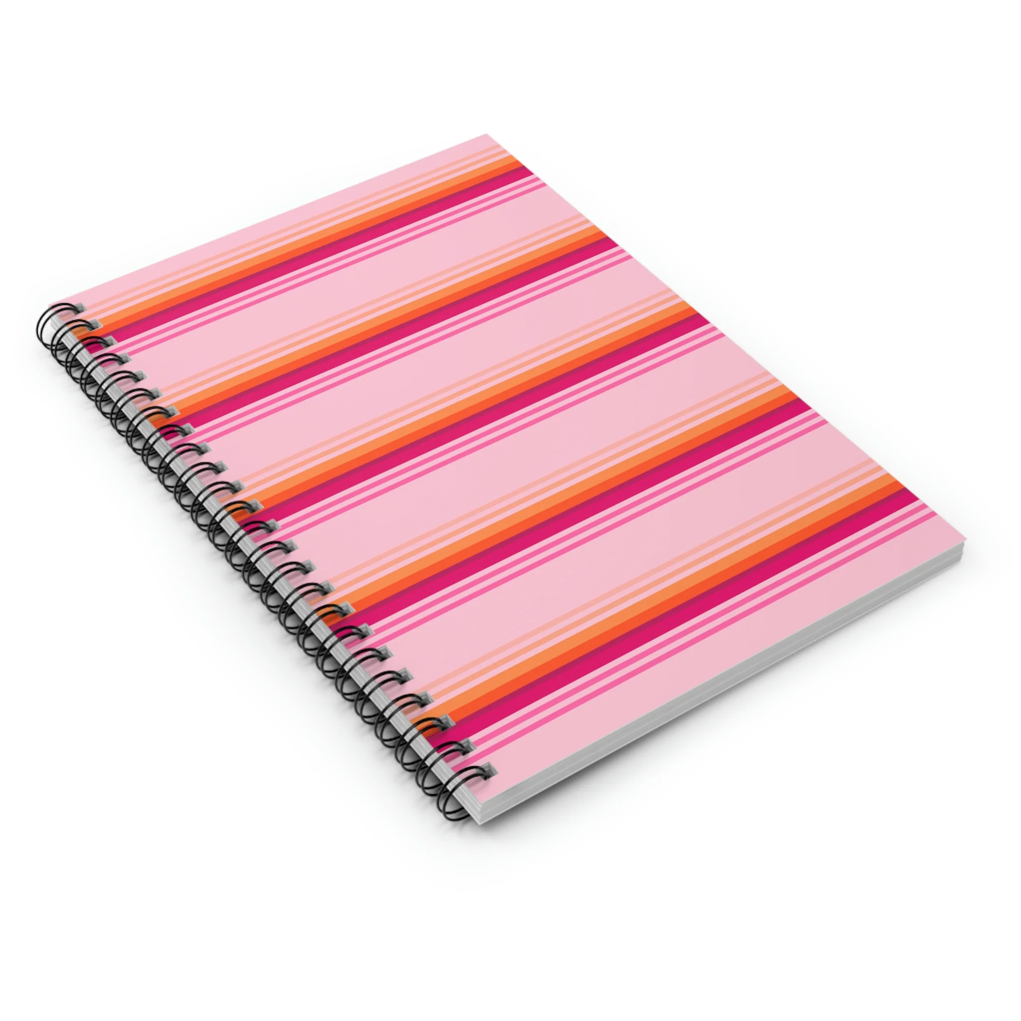 Enid Sinclair Pink Orange Stripes Spiral Notebook - Image 3