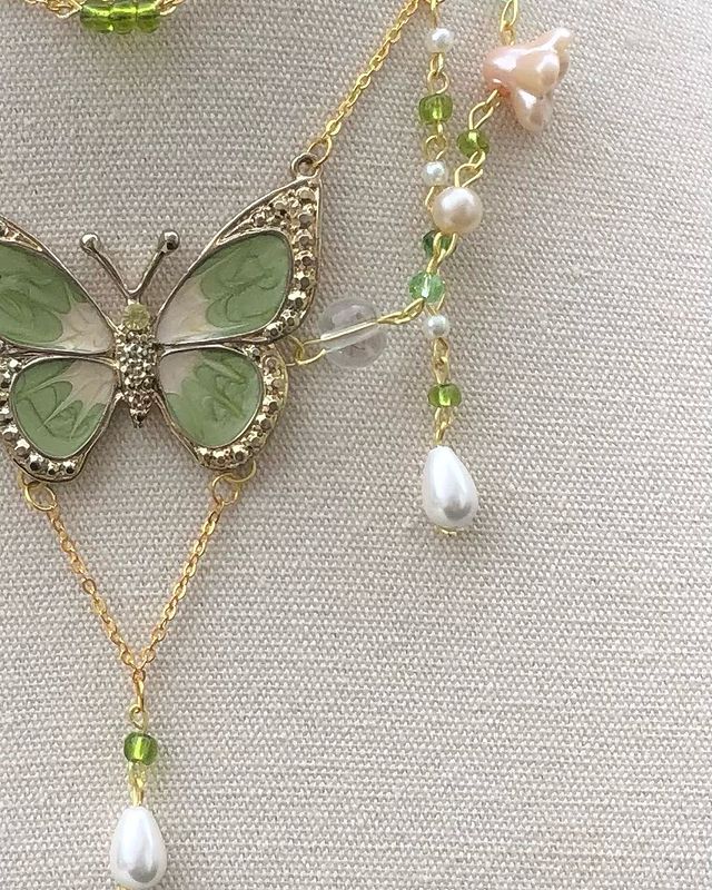 Fairy Green Butterfly Necklace - Image 2