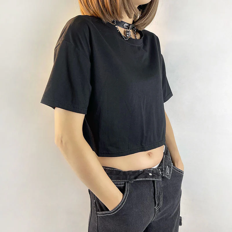 Fairy Grunge Butterfly Hollow Out Crop Top - Image 2