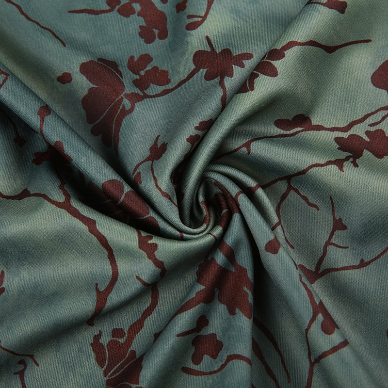 Fairy Grunge Green Floral Midi Skirt - Image 3