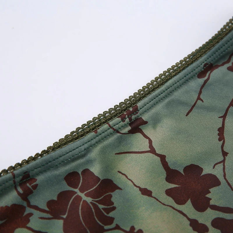Fairy Grunge Green Floral Midi Skirt - Image 6