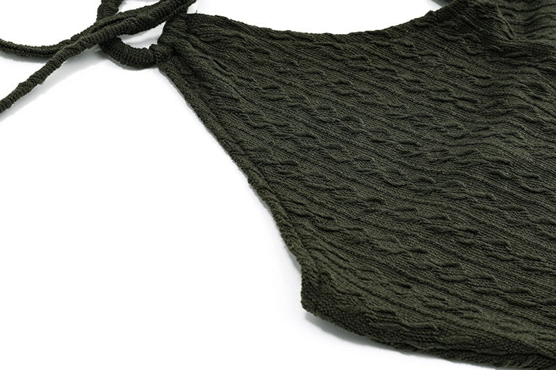 Fairy Grunge Green Knitted Mini Dress - Image 7