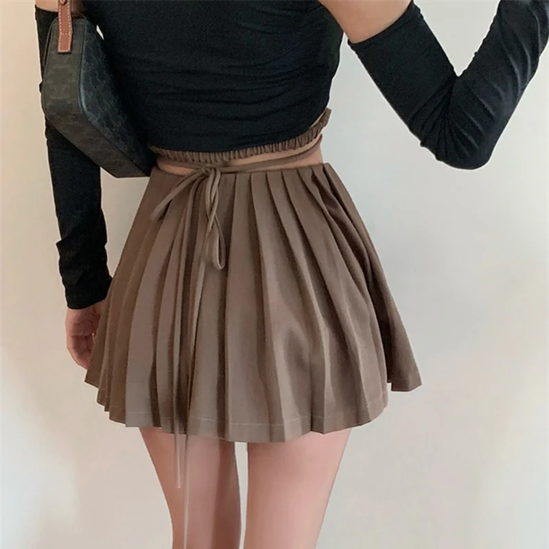 Fairy Grunge Lace-up Double Zipper Mini Skirt - Image 7