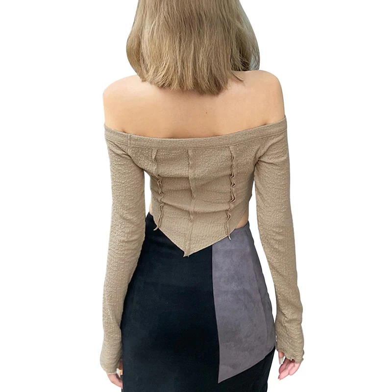 Fairy Grunge Long Sleeve Top Khaki - Image 3
