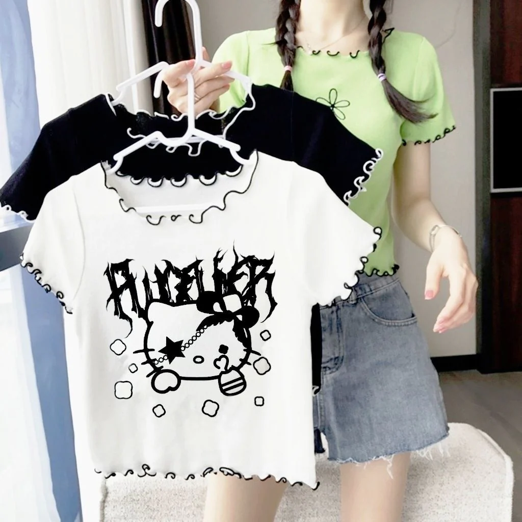 Goth Metal Kitty Crop Top - Image 3