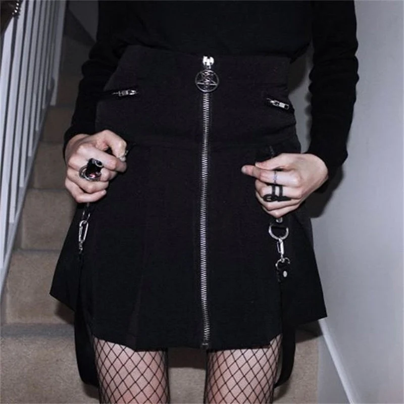 Gothic Aesthetic Straps Black Skirt - Image 6