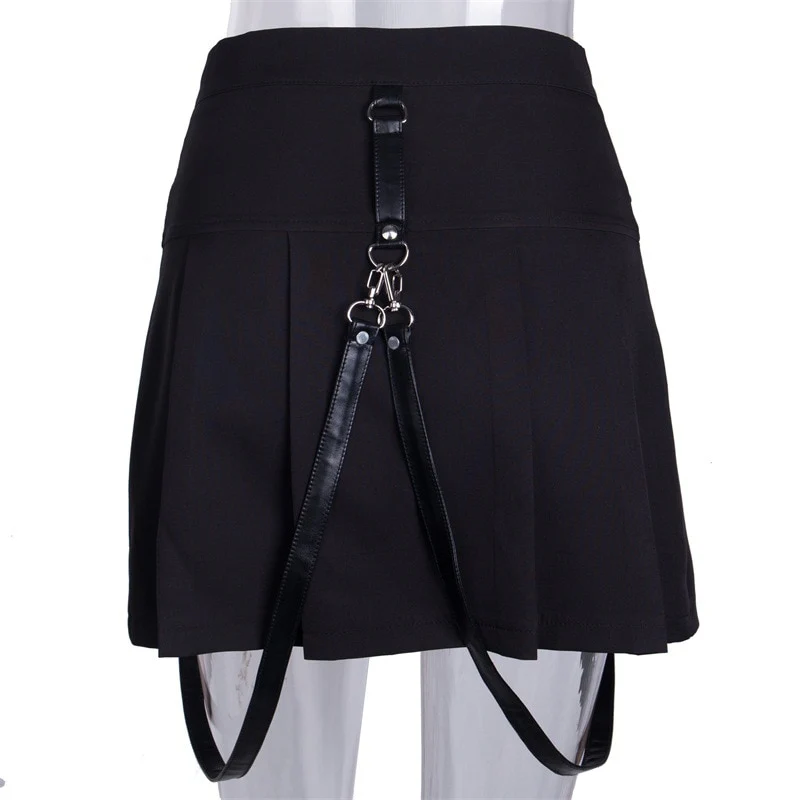 Gothic Aesthetic Straps Black Skirt - Image 8