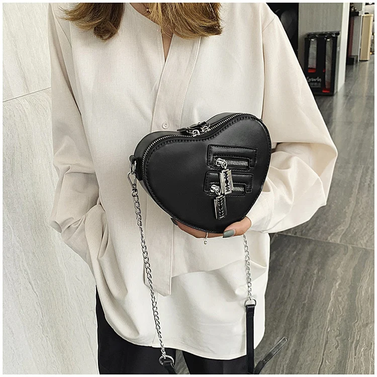 Gothic Heart Blade Crossbody Bag Black - Image 6