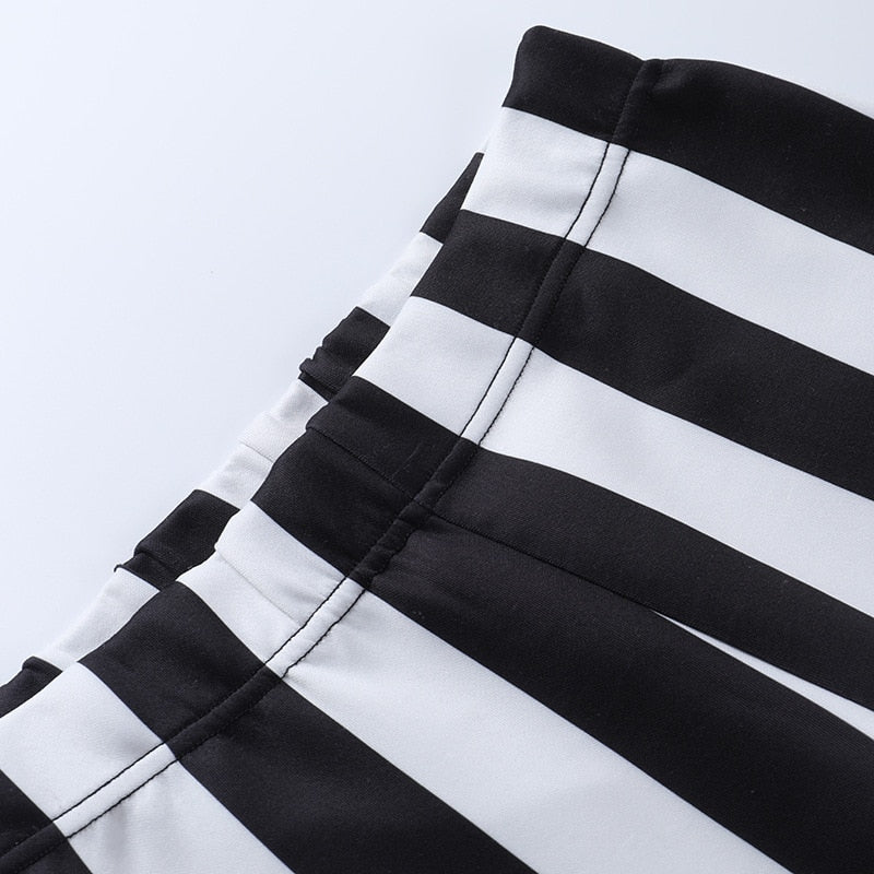Gothic Striped High Waist Flare Pants - Image 8