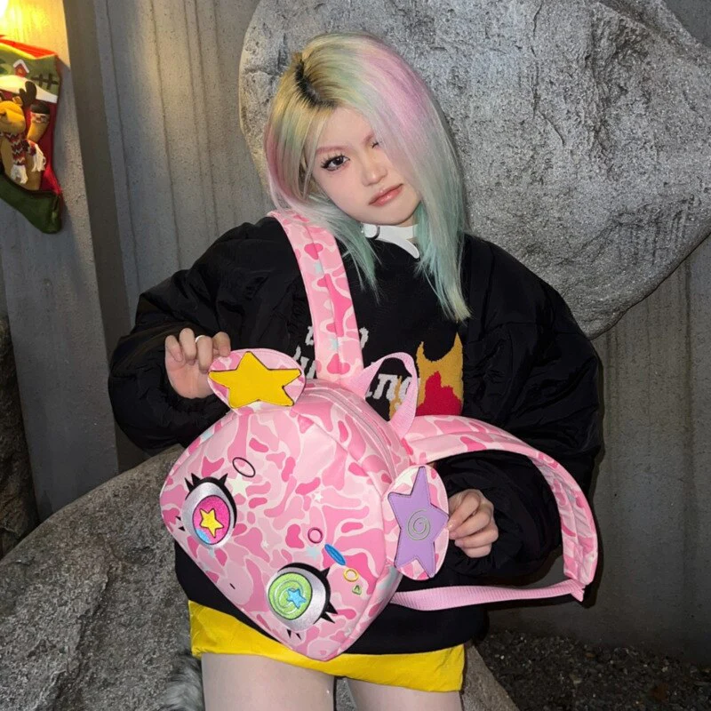 Harajuku Pink Bear Backpack - Image 11