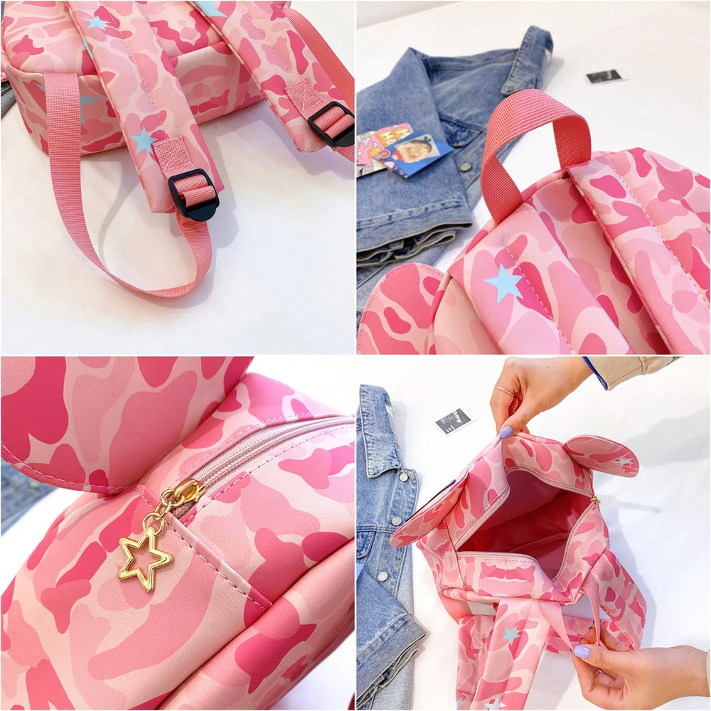 Harajuku Pink Bear Backpack - Image 2