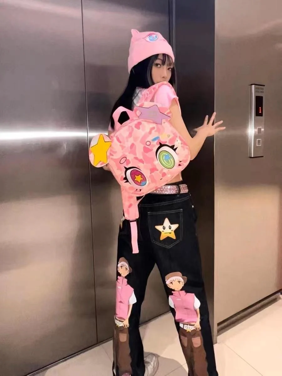 Harajuku Pink Bear Backpack - Image 9