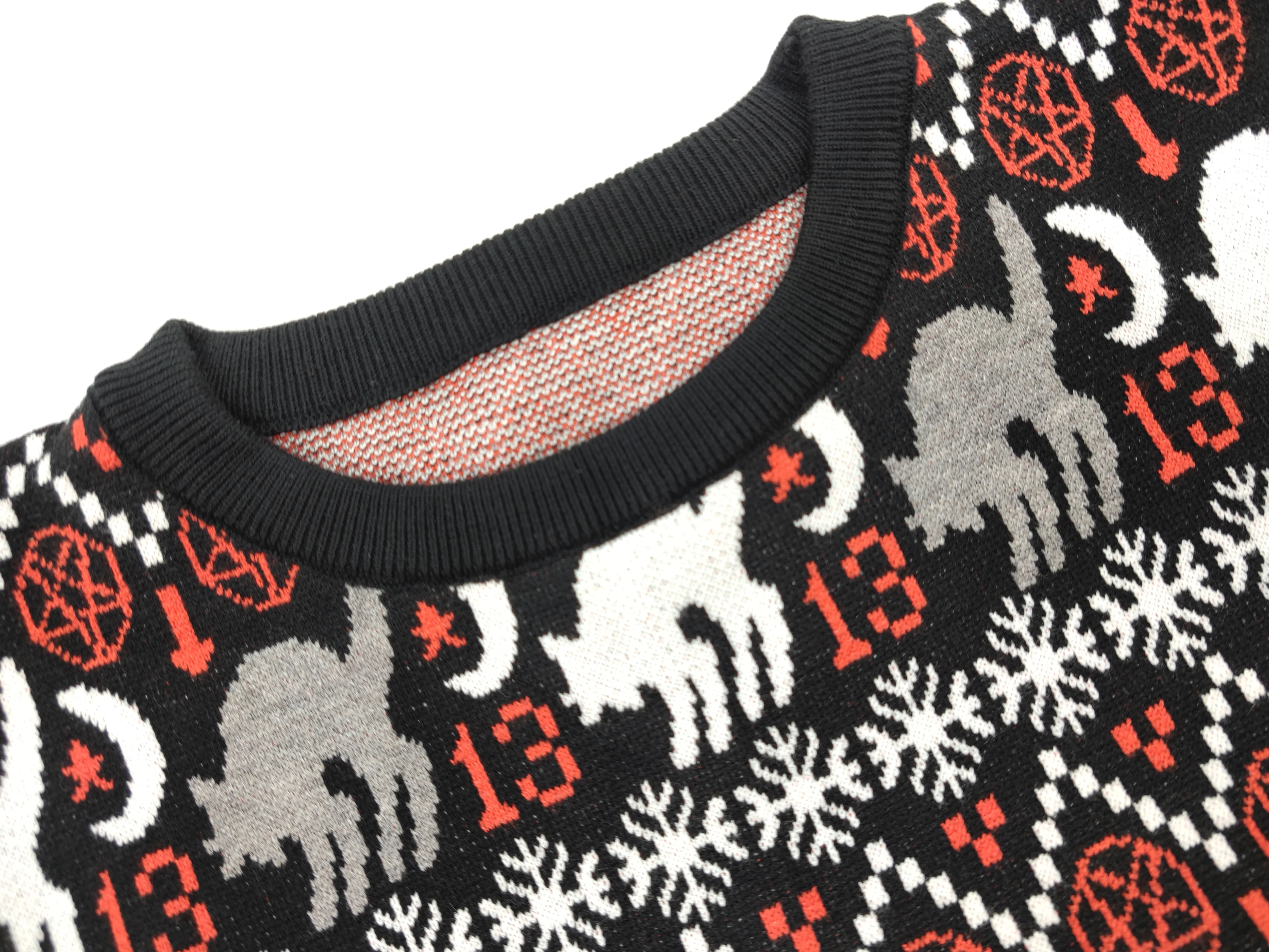 Holiday Christmas Sweater Gothic Cat - Image 4