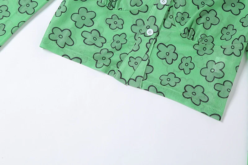 Indie Girl Green Floral Top - Image 9