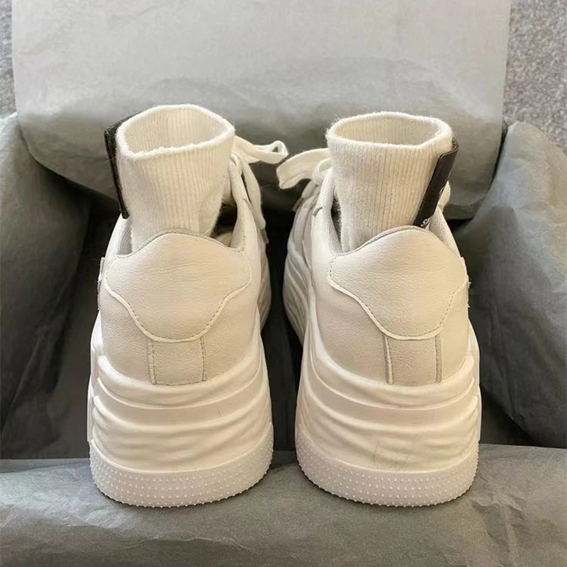 K-Pop Star Platform Sneakers - White - Image 5