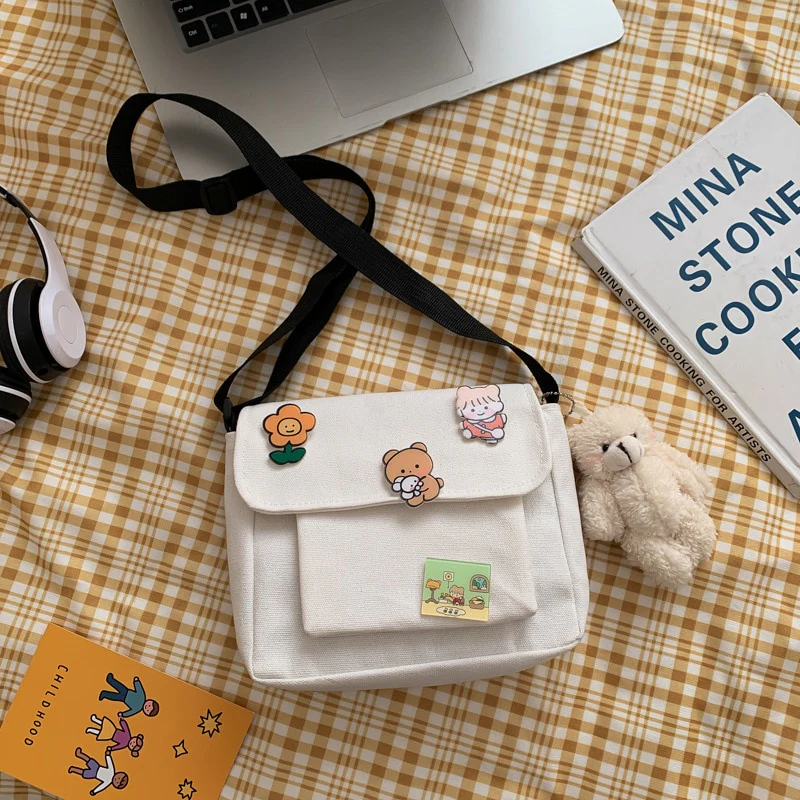 Kawaii Canvas Shoulder Bag - Image 5