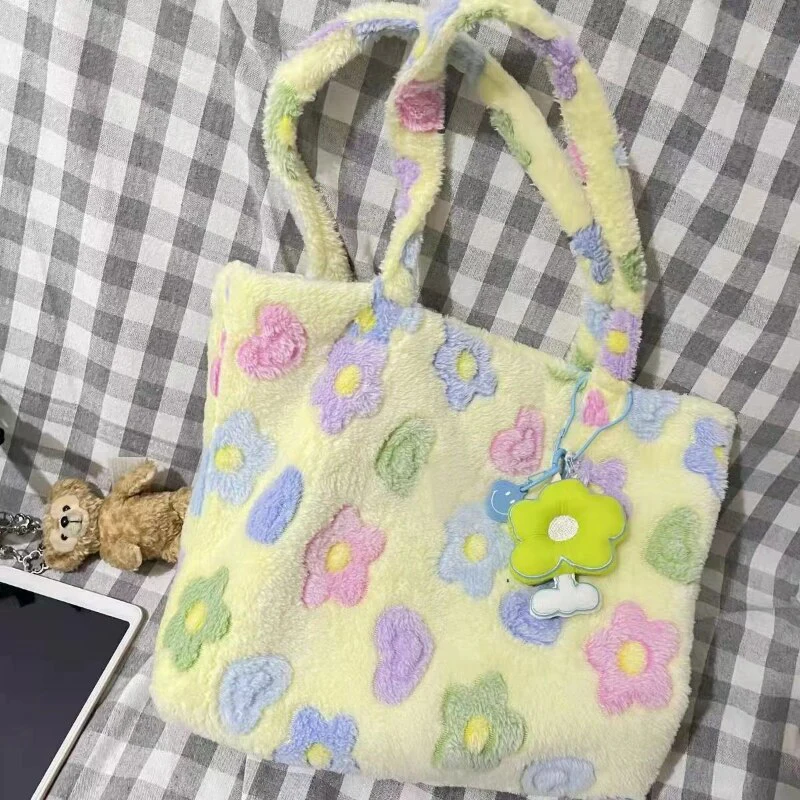 Kawaii Fluffy Soft Floral Handbag - Image 6